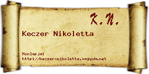 Keczer Nikoletta névjegykártya